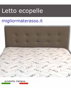 TESTATA TESTIERA LETTO SOSPESA CAPITONNE' ECOPELLE BIANCO MATRIMONIALE  SWAROVSKI