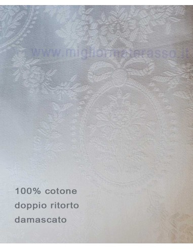 Coprimaterasso e copriguanciale Danubio in fasciato cotone. Con cerniera,  naturale, resistente e traspirante