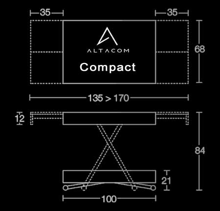 misure tavolo compact